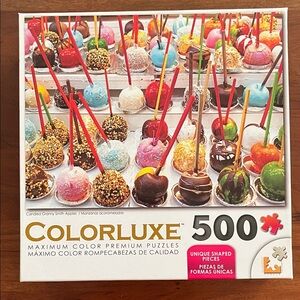500 Piece Puzzle - Colorful Candied Granny Smith Apples by Colorluxe